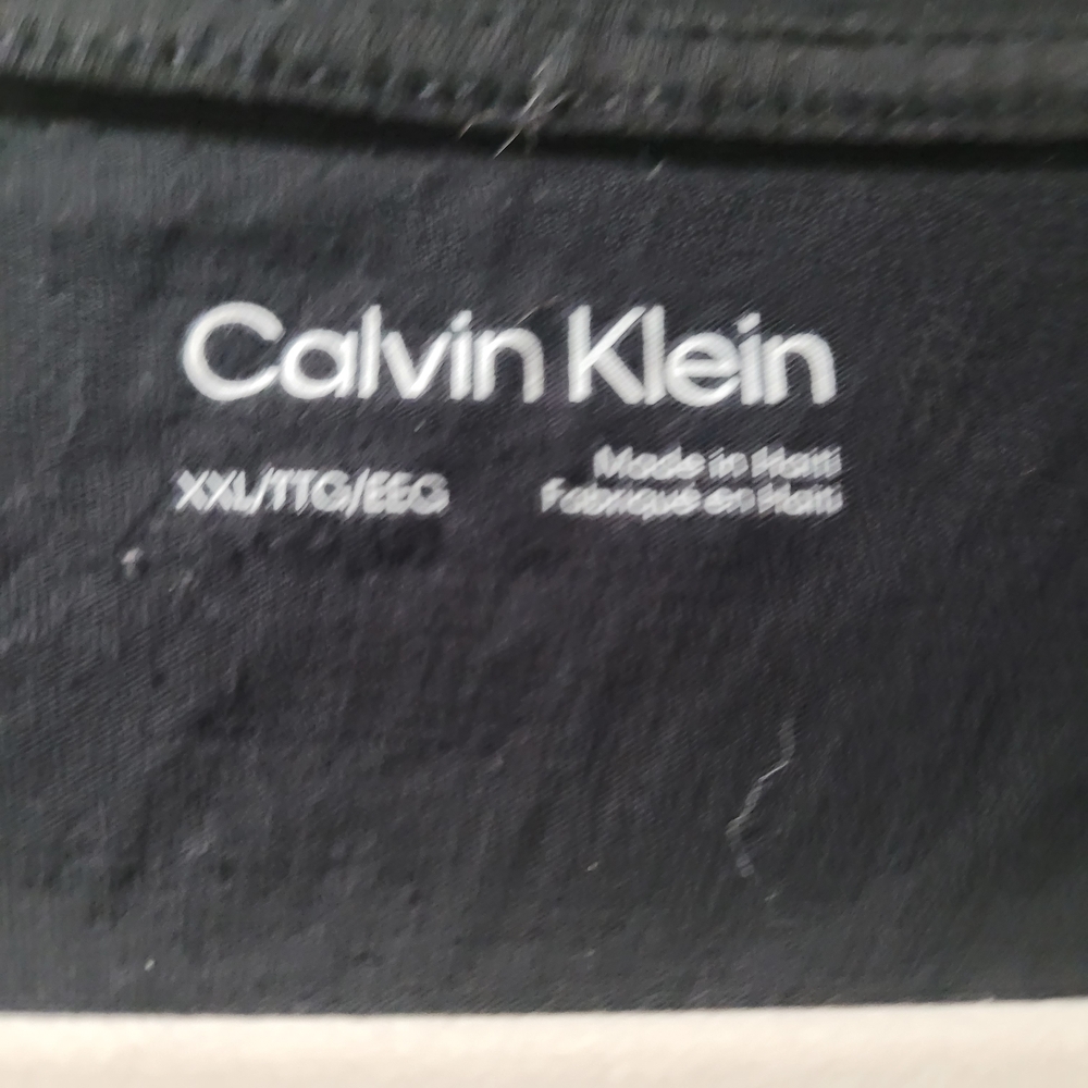 Calvin Klein Black Tee with White Logo Print - Picture 2 of 2